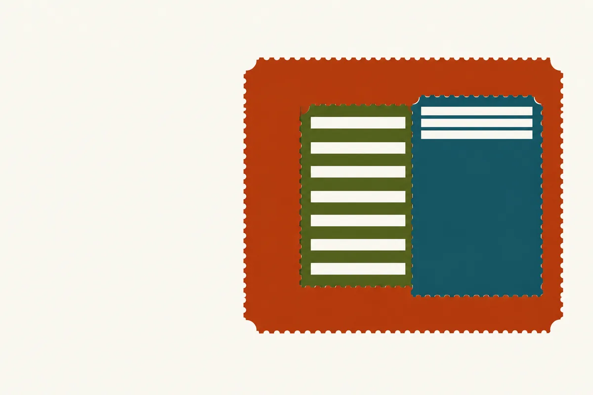 Two overlapping price-ladder cards, rows evenly spaced on the left card and compressed toward the top on the right card.