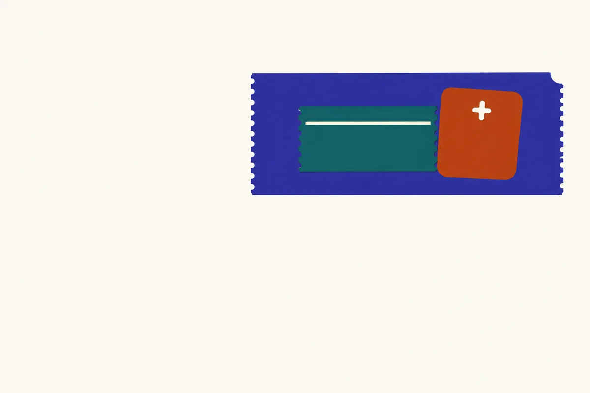 A pocket calculator resting on a betting slip, its small screen showing a plus sign next to a percentage.