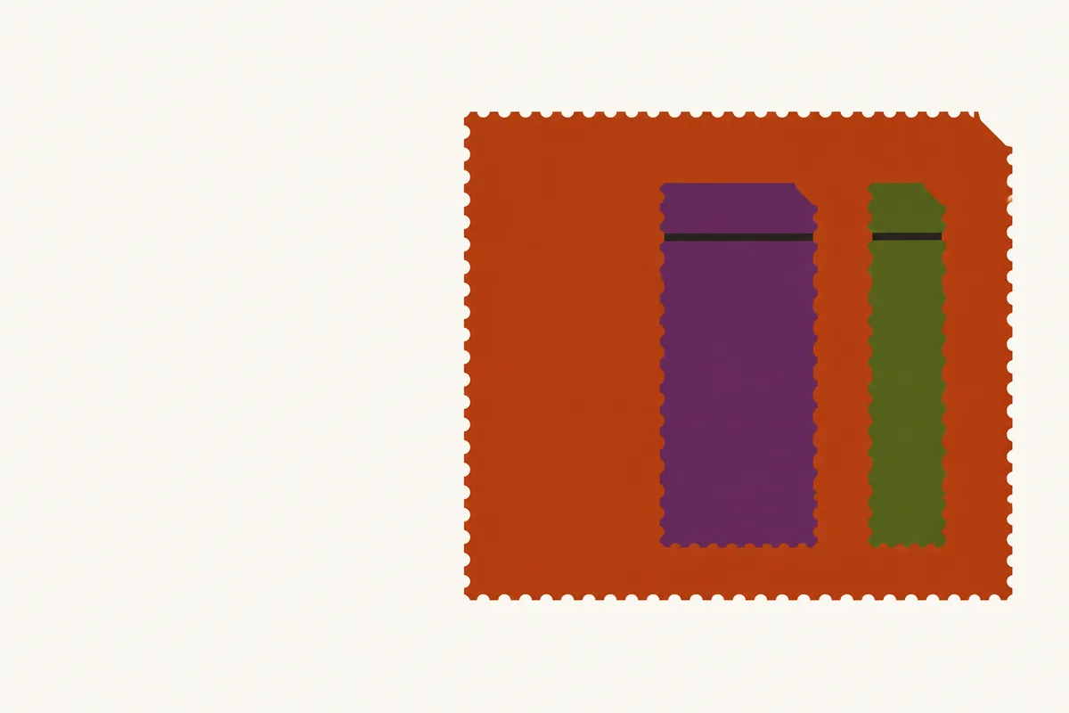 One wide price ticket beside a visibly narrower ticket, showing a margin contrast between the two.